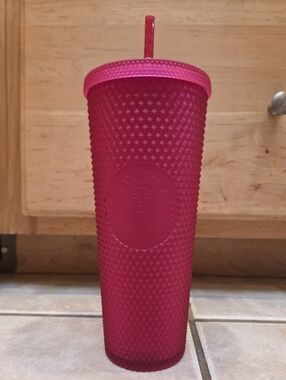 Starbucks Bright Pink Soft Touch Studded Tumbler with Straw
